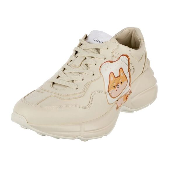 Brand new women’s Gucci Cream Sneakers with Dog Design size 10 - Picture 1 of 13